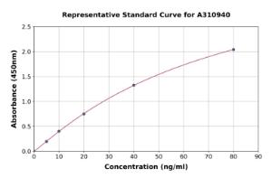 Representative standard curve for Human FSTL5 ELISA kit (A310940)