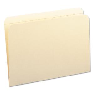 Smead folders, 1 fastener, straight cut, top tab, legal, manila, 50/box
