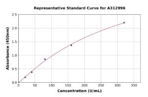 Representative standard curve for Human Butyrylcholinesterase ELISA kit (A312996)