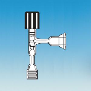 Vacuum Adapter with Hi-Vac Valved #15 O-Ring Joint Side Port and Ace-Thred Bottom Outlet, Ace Glass Incorporated