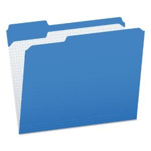 Pendaflex two-ply, reinforced file folders, ¹/? cut, letter, blue, 100/box