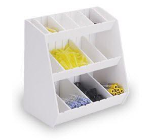 Adjustable 16 Compartment & 2 Shelves with Door, Small Item Organizer, 3 Levels 16 Bins