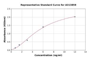 Representative standard curve for human Eph Receptor A2 ELISA kit (A313859)