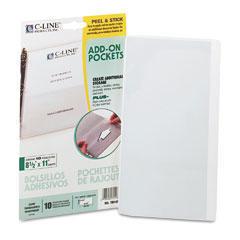 C-Line® Peel & Stick Add-On Filing Pocket, Essendant