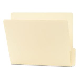 Smead folders, ¹/? cut bottom, reinforced end tab, letter, manila, 100/box