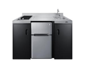 All-In-One kitchenette, ADA counter height with glass burner, right side sink position, 91 L