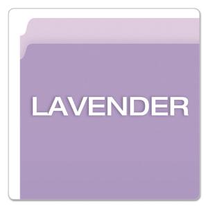 Pendaflex two-tone file folder, straight top tab, letter, lavender/light lavender, 100/box