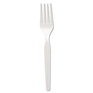 Dixie plastic tableware, heavy mediumweight forks, white, 1000/carton