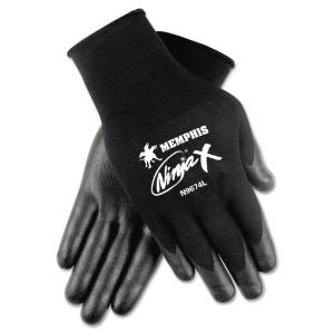 Bi-polymer coated gloves, extra large, black