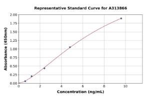 Representative standard curve for human TIM 4 ELISA kit (A313866)