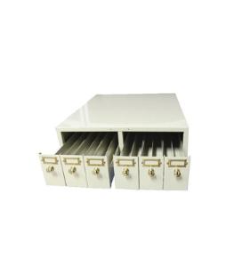 White microscope slide storage cabinet