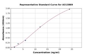 Representative standard curve for human CLEC9A ELISA kit (A313869)