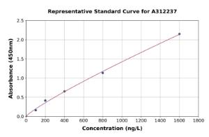 Representative standard curve for Human PI 3 Kinase p85 beta ELISA kit (A312237)