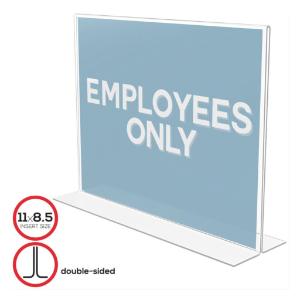deflect-o® Superior Image® Stand-Up Double-Sided Sign Holder, Essendant