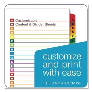 Cardinal traditional onestep index system, 26-tab, A-Z, letter, assorted, 26/set