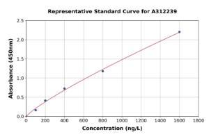 Representative standard curve for Human SPSB3 ELISA kit (A312239)