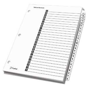 Cardinal traditional onestep index system, 26-tab, A-Z, letter, white, 26/set