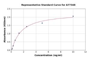 Representative standard curve for Human SLUG ELISA kit (A77348)