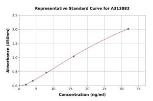 Representative standard curve for human MTHFR ELISA kit (A313882)