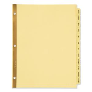 Avery reinforced laminated tab dividers, 12-tab, months, letter, buff, 12/set