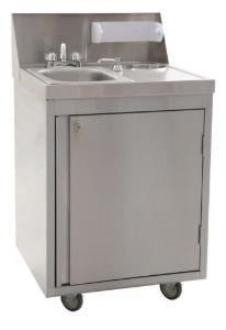 Portable sink with enclosed base