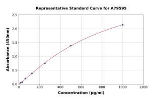 Representative standard curve for Human Oncostatin M/OSM ELISA kit (A79595)