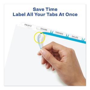 Avery index maker clear label punched dividers, five-tab, letter, white, 25 sets