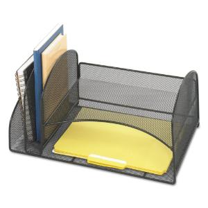 Safco® Onyx™ Mesh Desk Organizer with Two Vertical/Two Horizontal Sections
