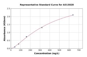 Representative standard curve for Human GRO gamma ELISA kit (A313028)