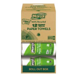 Marcal® Small Steps™ Premium Recycled Giant Roll Towels Roll Out Case, 100%, Essendant