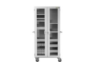 2Bay large storage cart with  center column with trays