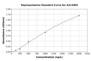 Representative standard curve for human ELMO1 ELISA kit (A313905)