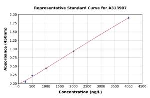 Representative standard curve for human Selenophosphate Synthetase 2 ELISA kit (A313907)