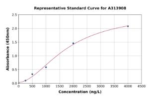 Representative standard curve for human TAK1 ELISA kit (A313908)