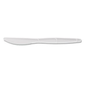 Dixie plastic tableware, mediumweight knife, white, 1000/carton