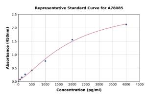 Representative standard curve for Human FGF9/GAF ELISA kit (A78085)