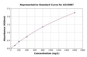 Representative standard curve for Human MPP1 ELISA kit (A310987)