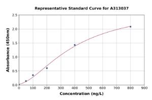 Representative standard curve for Human SCARA5 ELISA kit (A313037)