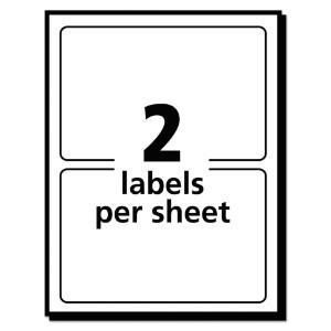 Avery print or write removable multi-use labels, 2×4, white, 100/pack