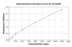 Representative standard curve for Human FZD10 ELISA kit (A310993)