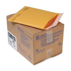 Sealed air jiffylite self-seal mailer, side seam, golden brown, 25/carton