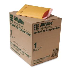 Sealed air jiffylite self-seal mailer, side seam, golden brown, 100/carton