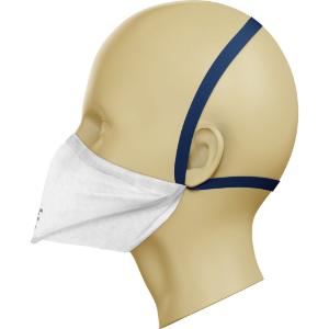 N95 mask on - left view