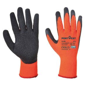 Thermal grip gloves, orange black