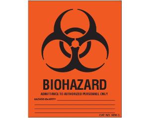 Biohazard warning label