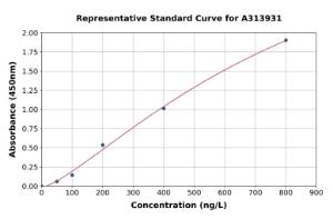 Representative standard curve for human Plexin B2/MM1 ELISA kit (A313931)