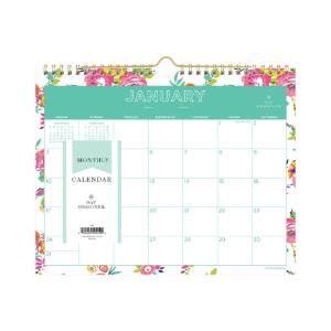 Calendar Wall, Day Designer Wirebound, White Floral, 2021
