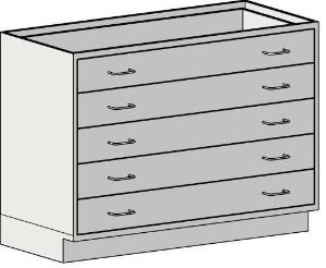 Base unit five drawer standing