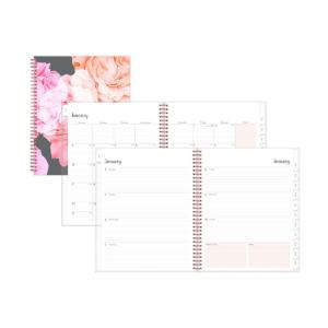 Planner, Joselyn Weekly/Monthly Wirebound, Light Pink/Peach/Black, 2021