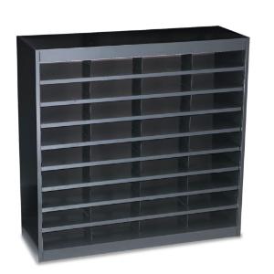 Safco steel/fiberboard e-z stor sorter, 36 sections, black